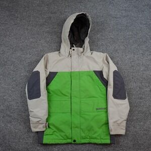 Burton Jacket Kids 10-12 Green Hooded Insulated Ski Snow DRYRIDE Winter